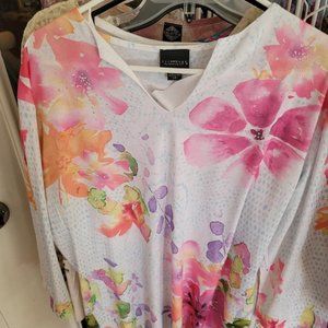 Beautiful Orange and Pink Floral Top